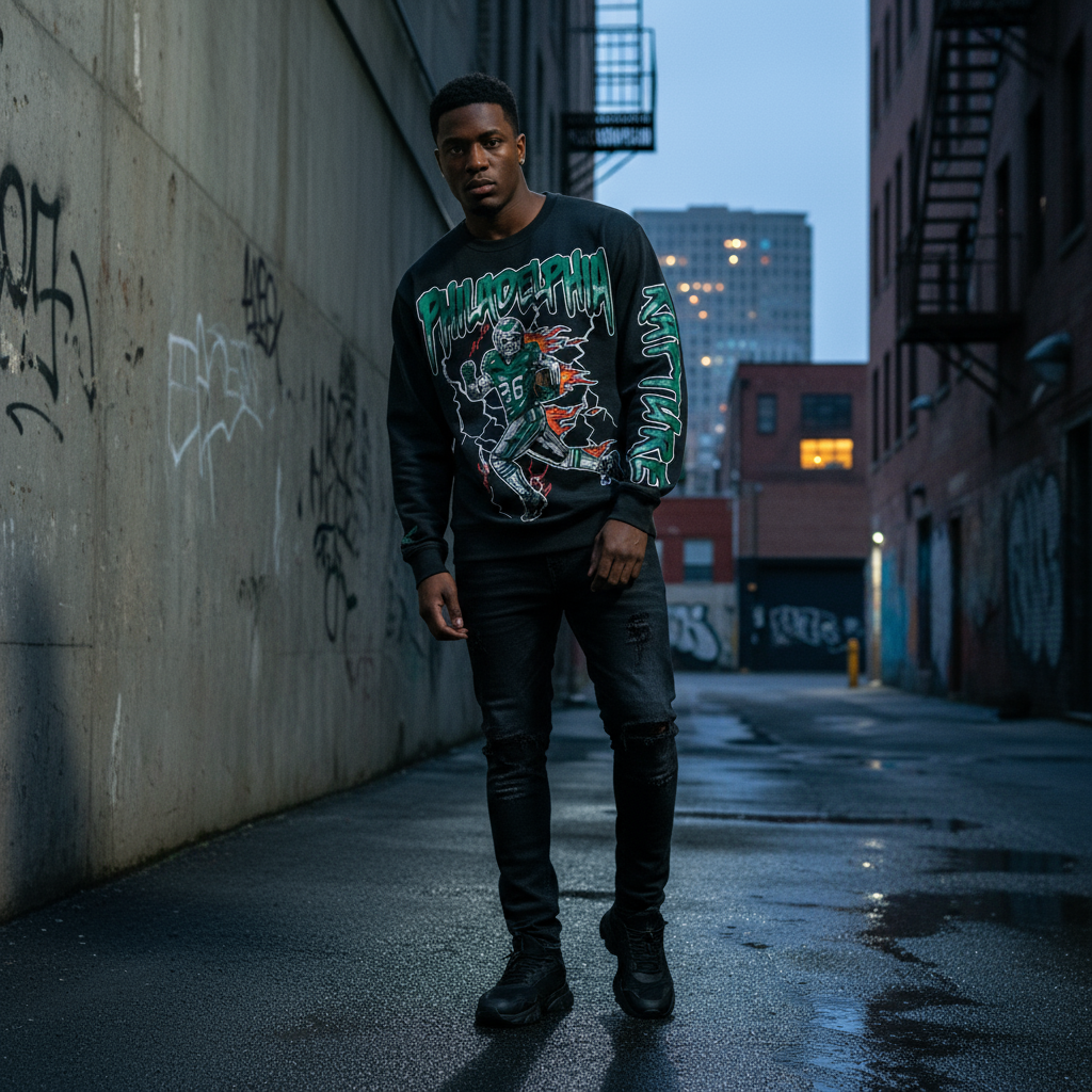 RAPTURE x Eagles Graphic L/S Tee in urban setting
